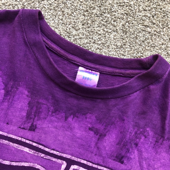 VINTAGE AMERICA’S BEST PRE SHRUNK COTTON PURPLE TIE DYE SINGLE STITCH - Picture 3 of 11